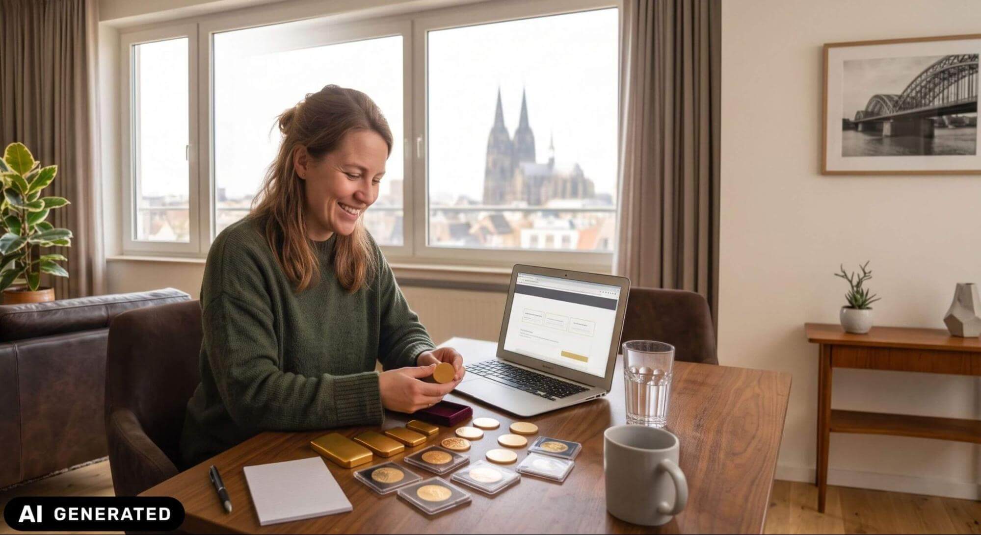 Frau verkauft online in Köln Gold