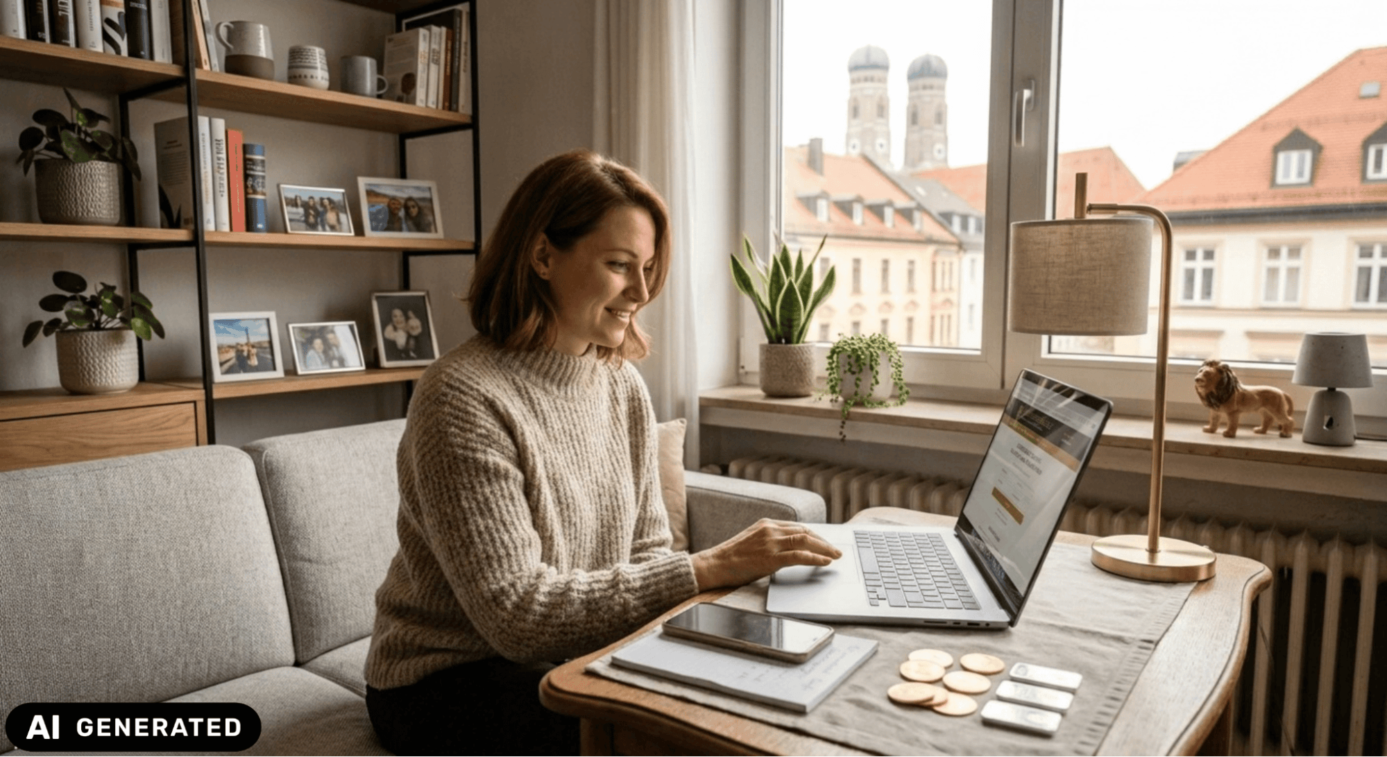 Frau verkauft online in München Gold
